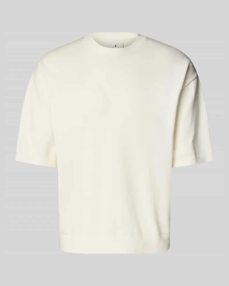 Jack & Jones T-Shirt in Strick-Optik mit gerippten Abschlüssen Weiss