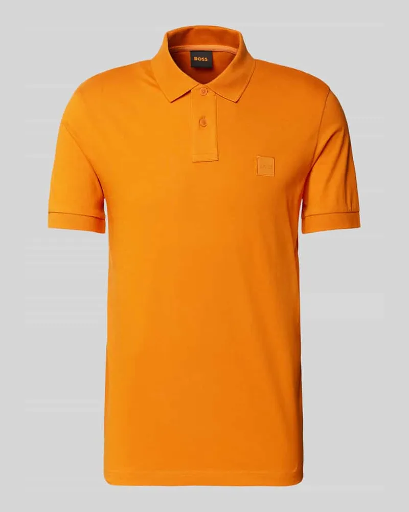 HUGO BOSS Slim Fit Poloshirt mit Label-Badge Modell 'Passenger Orange