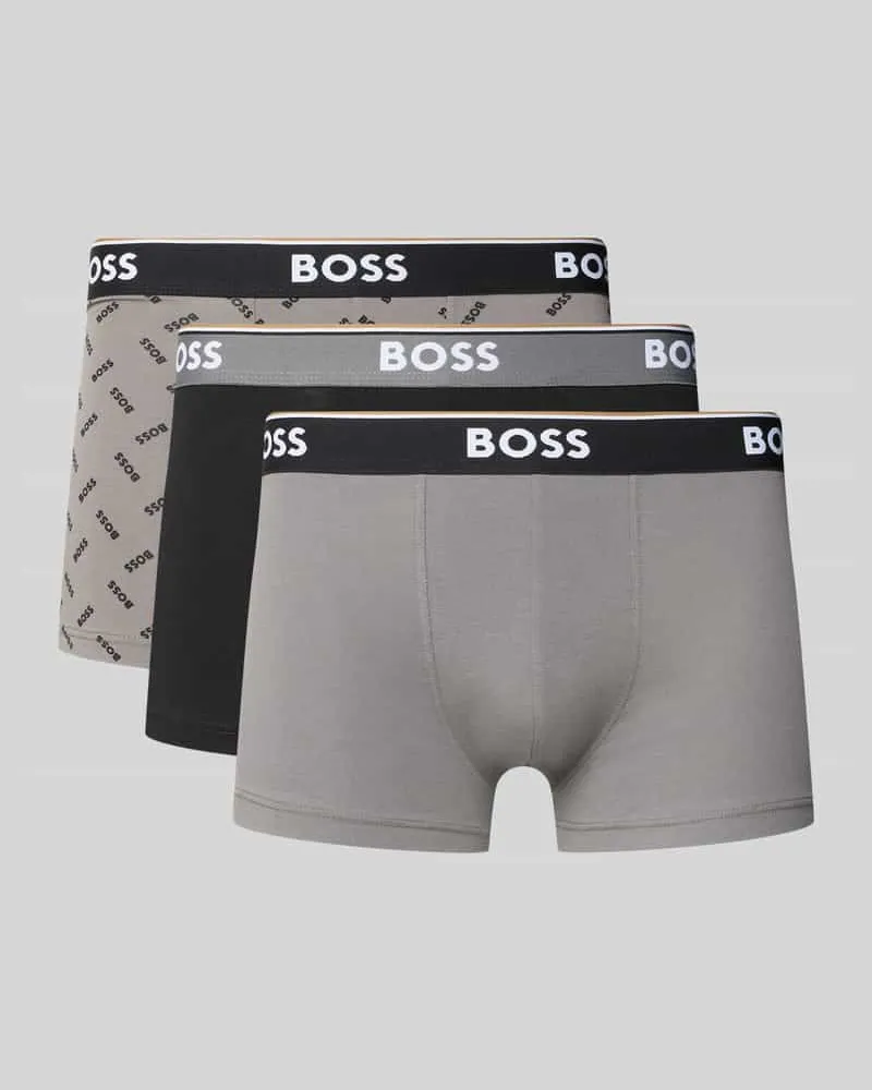 HUGO BOSS Trunks aus Baumwoll-Mix im 3er-Pack Mittelgrau