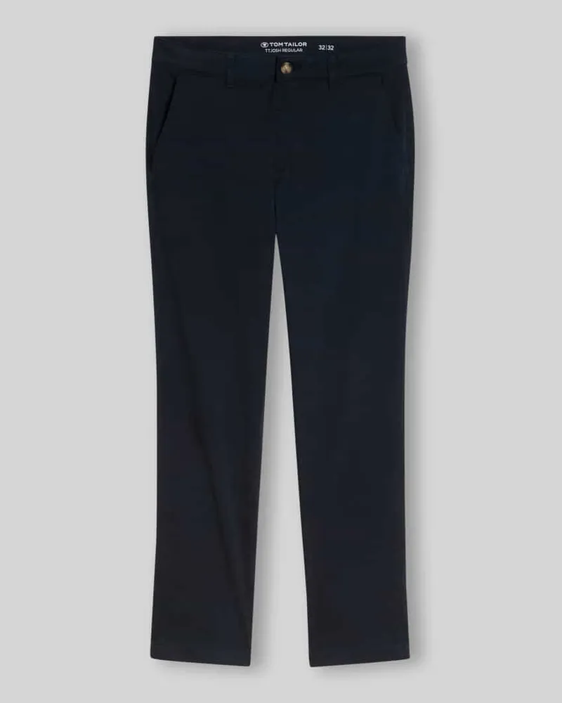 Tom Tailor Straight Fit Chino aus Baumwoll-Mix Marine