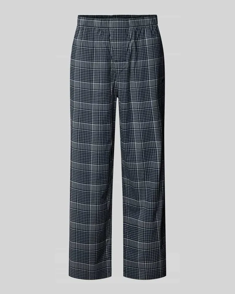 HUGO BOSS Regular Fit Pyjama-Hose aus Lyocell-Baumwoll-Mix Modell 'CHRIS Marine