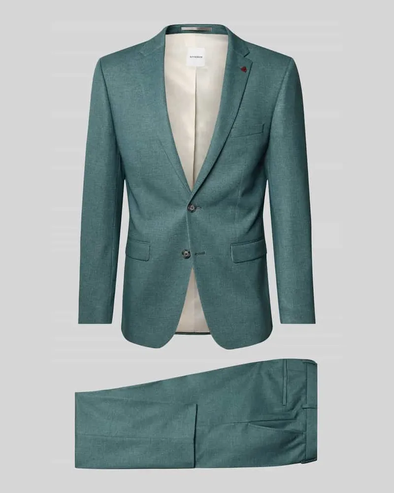 Roy Robson Regular Fit Anzug mit Reverskragen und Bügelfalte Gruen