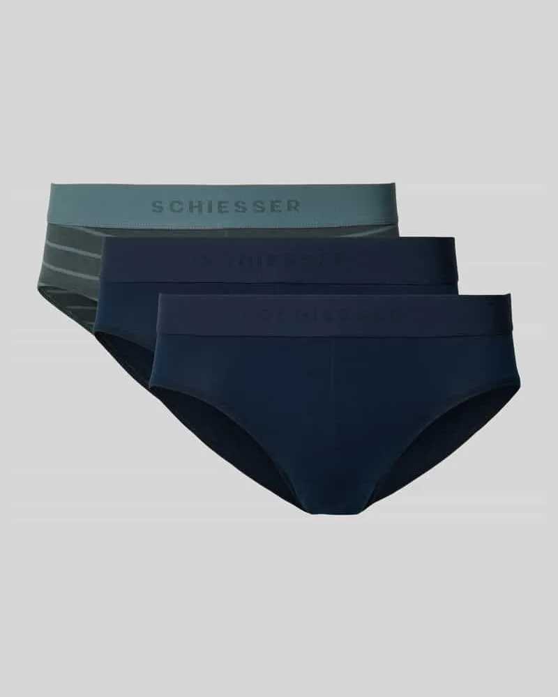 Schiesser Slip mit elastischem Logo-Bund im 3er-Pack 