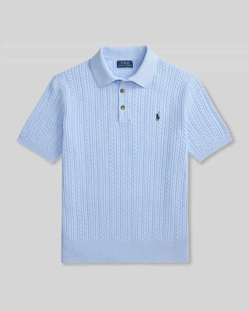 Ralph Lauren Slim Fit Poloshirt aus Baumwoll-Strick Hellblau