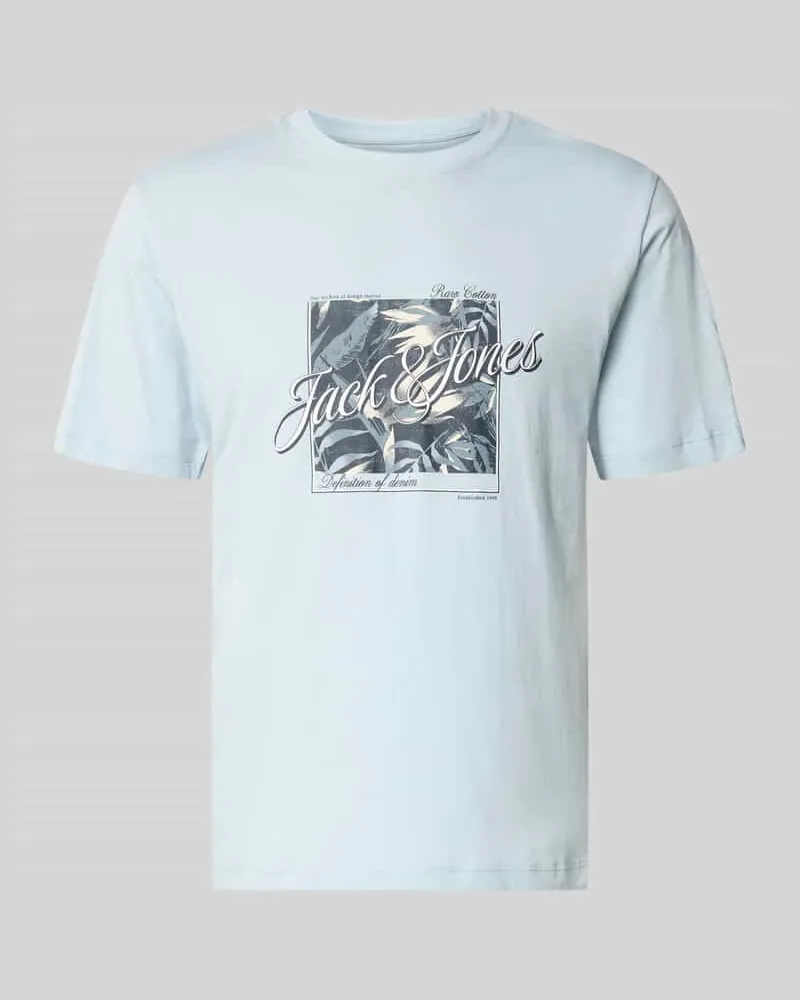 Jack & Jones T-Shirt mit Rundhalsausschnitt Modell 'HONOLULU Hellblau