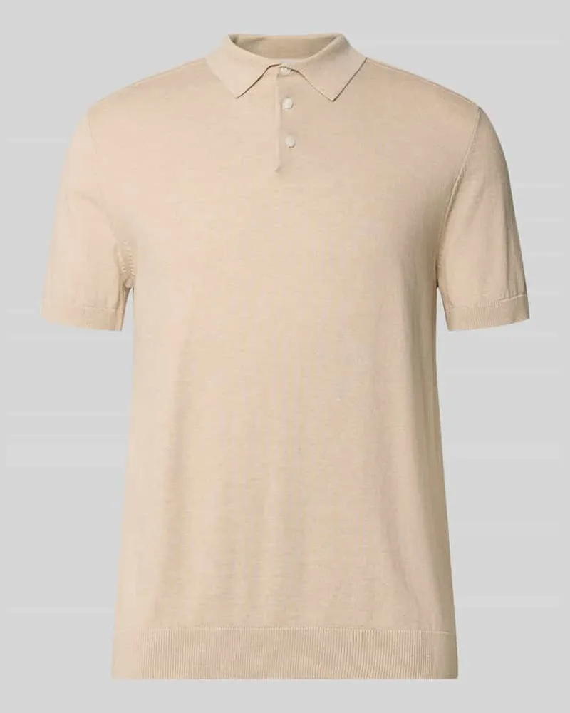 Selected Homme Regular Fit Poloshirt aus reiner Baumwolle Modell 'BERG Ecru