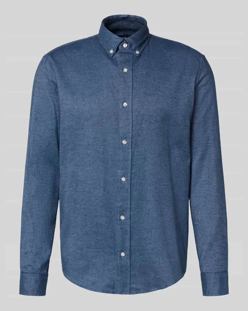 McNeal Freizeithemd mit Knopfleiste Jeansblau