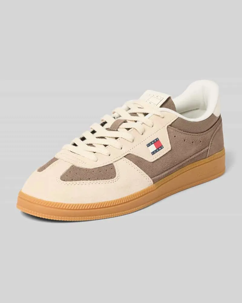 Tommy Hilfiger Low Top Sneaker aus Veloursleder-Mix 'THE GREENWICH EDGE SUEDE Hellbraun
