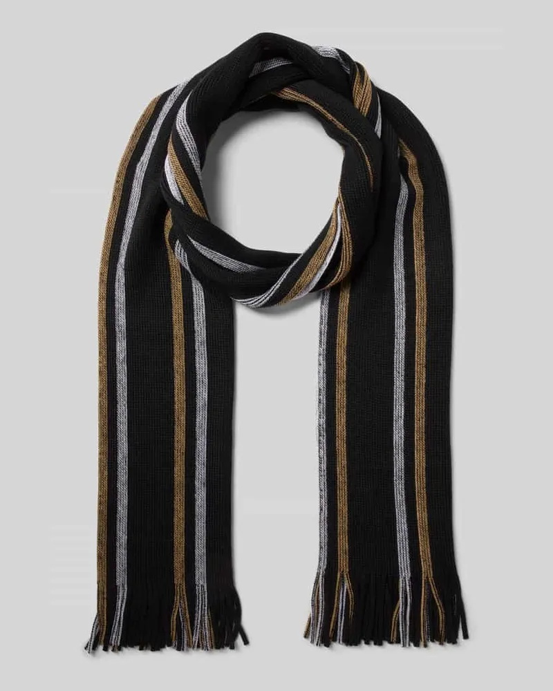 HUGO BOSS Schal aus reiner Schurwolle Modell 'ALBAS Black
