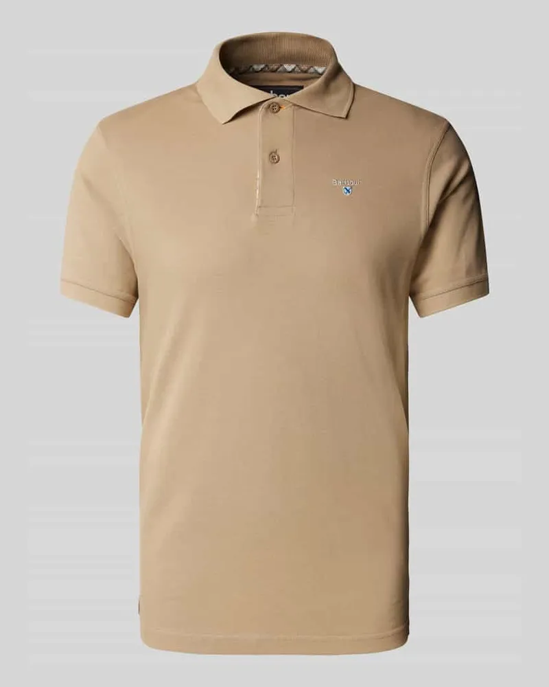 Barbour Slim Fit Poloshirt mit Label-Stitching 