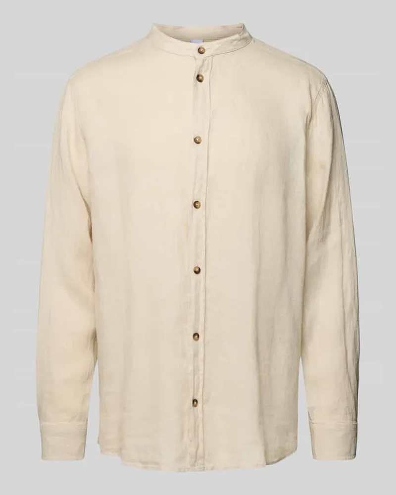 Mazine Freizeithemd mit Maokragen Offwhite