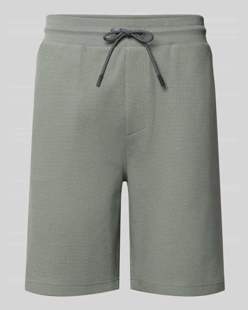 Lerros Shorts mit Strukturmuster und Tunnelzug Graphit