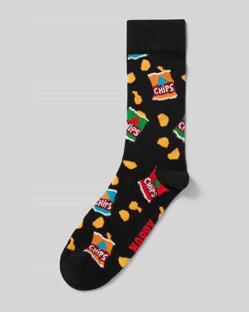 Happy Socks Socken aus Baumwoll-Mix Modell 'CHIPS BAG Black