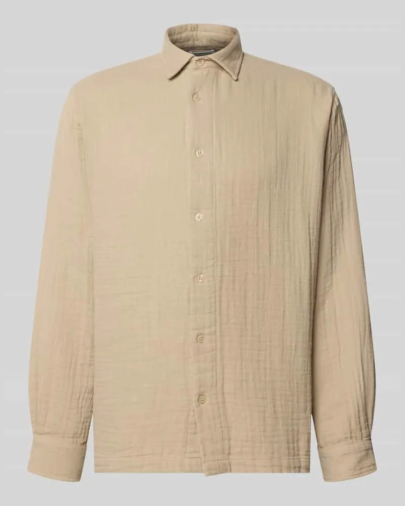 Lindbergh Regular Fit Freizeithemd mit Kentkragen Mud