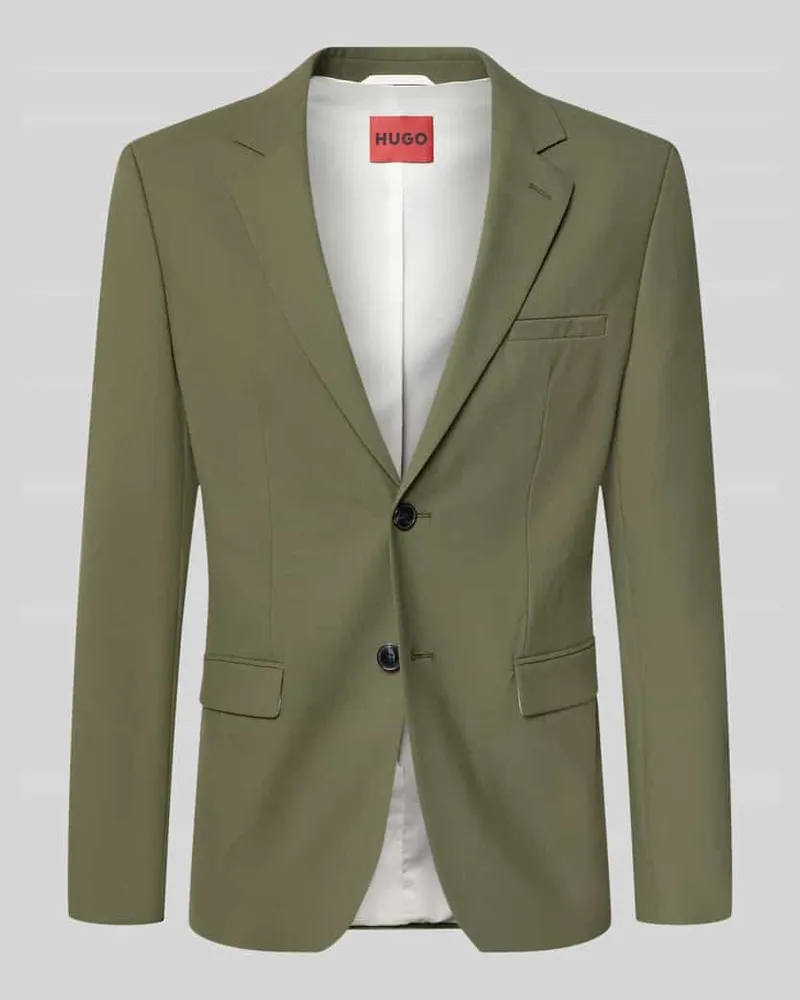 HUGO BOSS Super Slim Fit Sakko aus Woll-Mix Modell 'Arti 253X Oliv