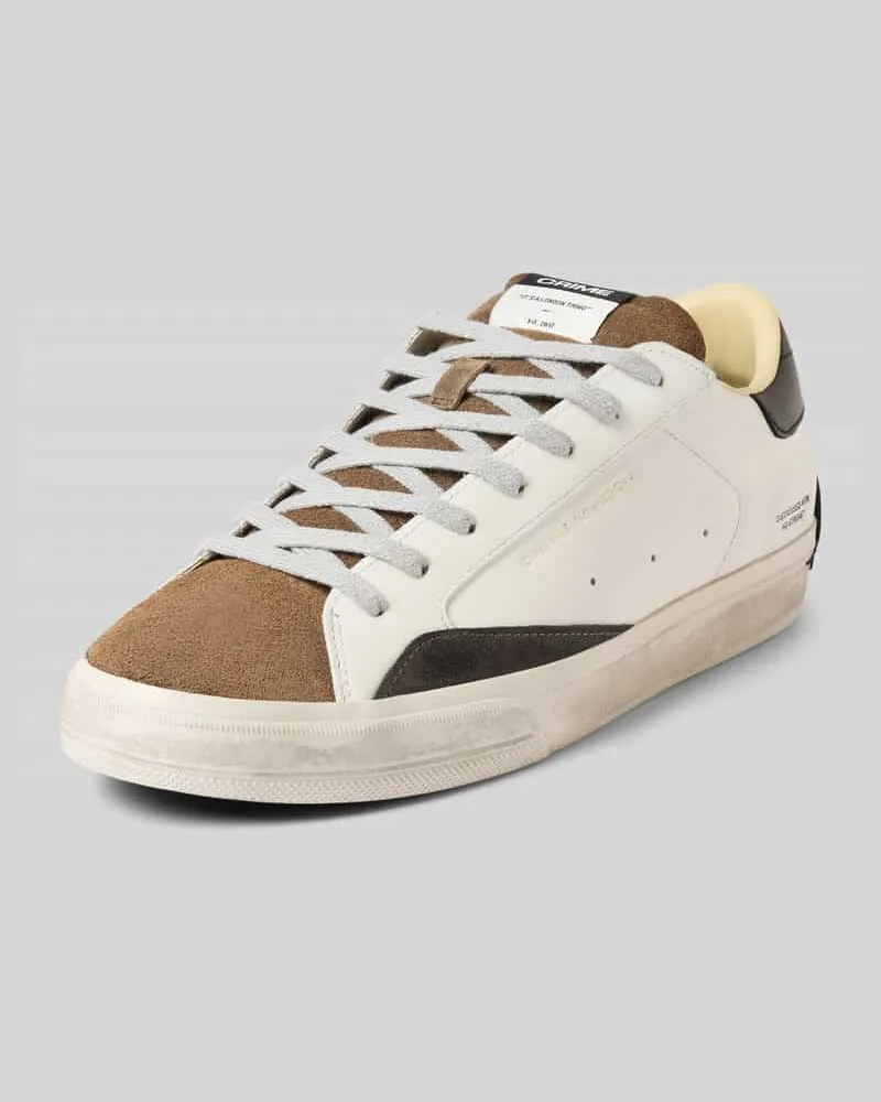 Crime Sneaker aus Leder mit Schnürung Modell 'DISTRESSED 2.0 Weiss