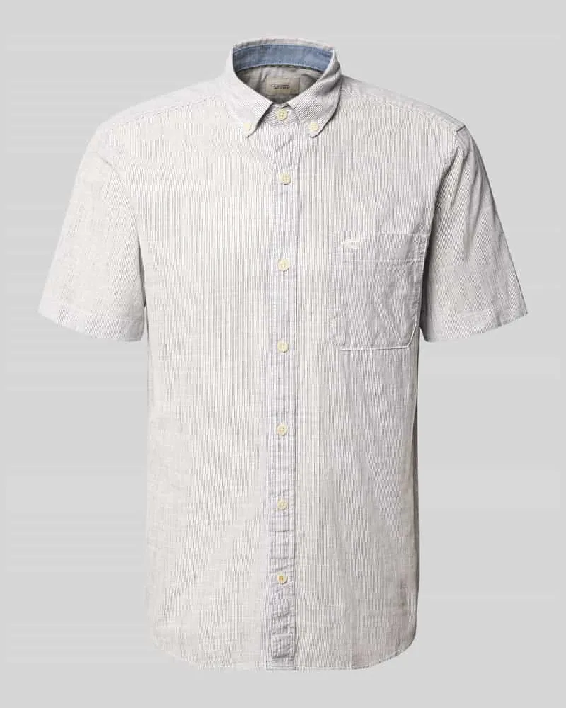Camel Active Regular Fit Freizeithemd mit Button-Down-Kragen Offwhite
