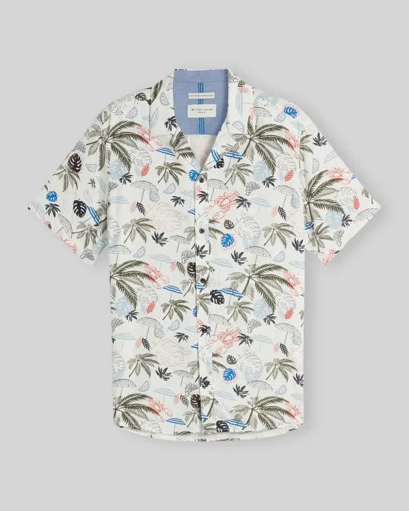 Tom Tailor Regular Fit Freizeithemd aus reiner Viskose Offwhite