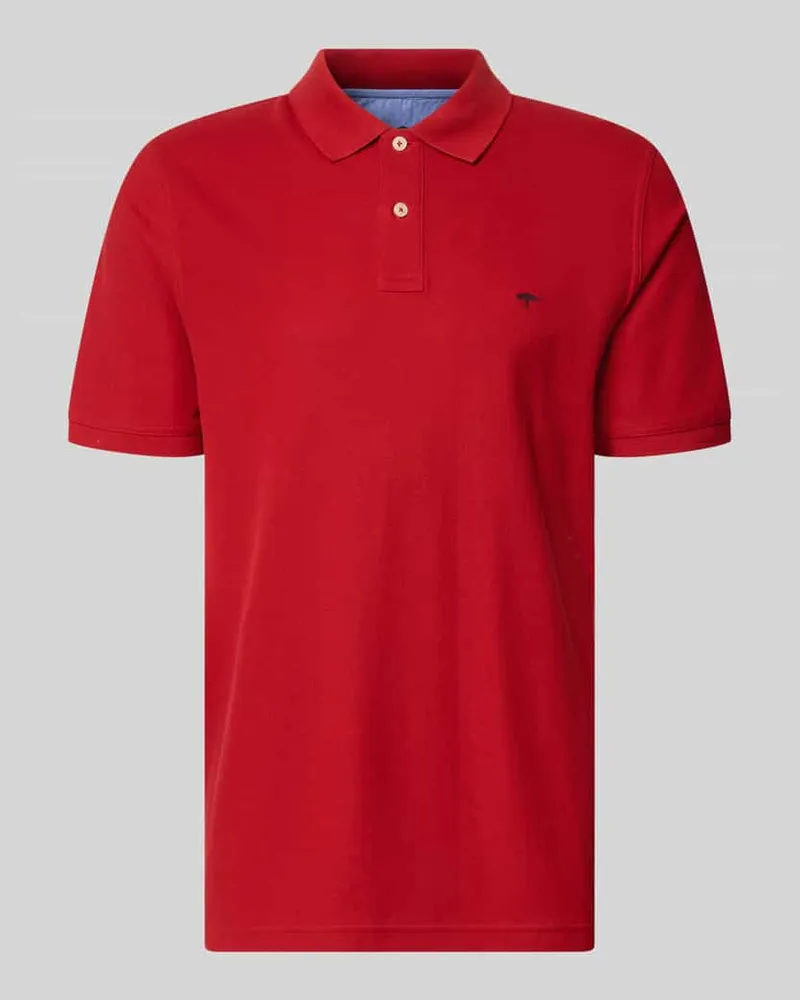 Fynch-Hatton Regular Fit Poloshirt mit Label-Stitching Rot