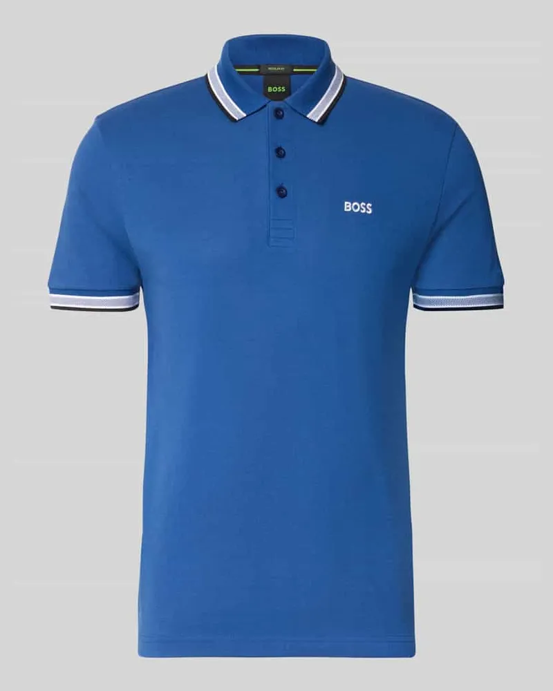 HUGO BOSS Regular Fit Poloshirt mit Label-Stitching Modell 'Paddy Marine