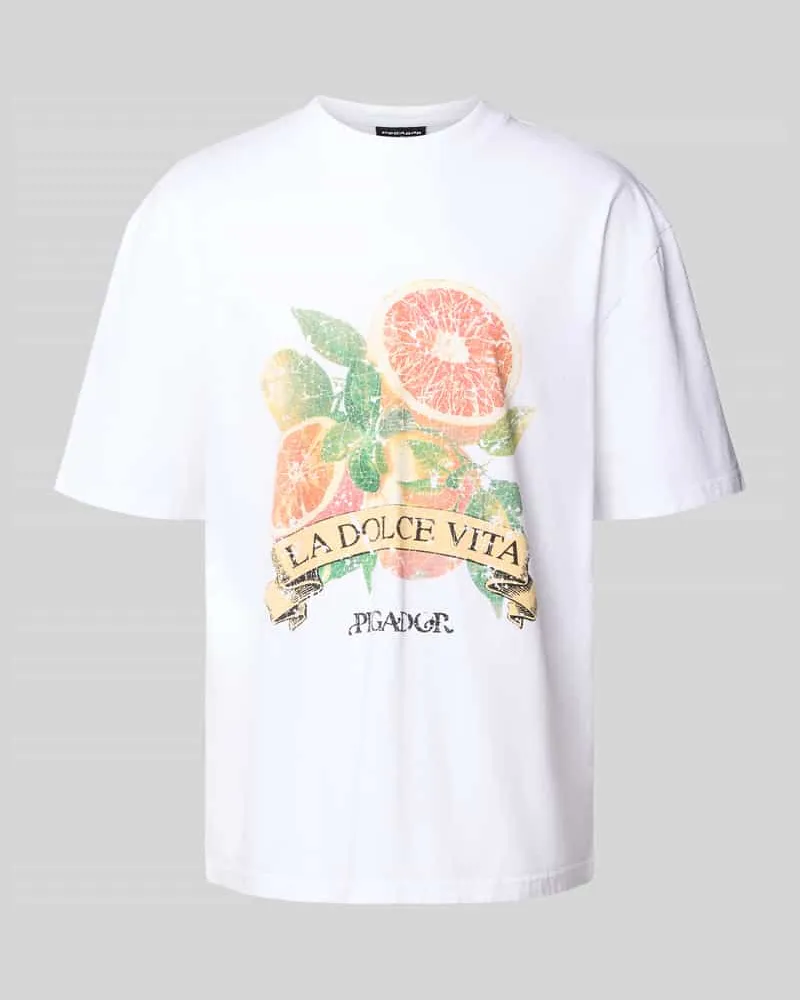 PEGADOR Oversized T-Shirt mit Label-Print Modell 'HULE 
