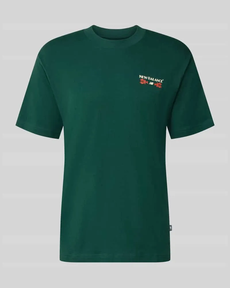 New Balance T-Shirt mit Label-Print Modell 'GRAB A BITE BOSTON Dunkelgruen