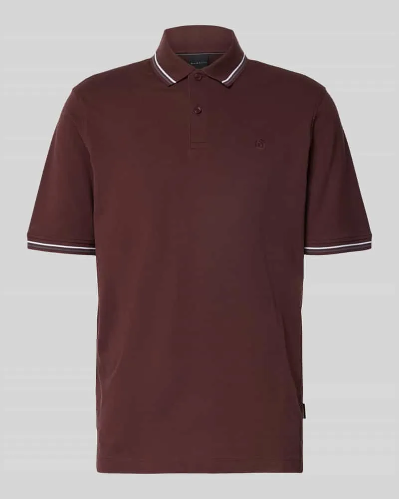 Bugatti Poloshirt mit kurzer Knopfleiste 