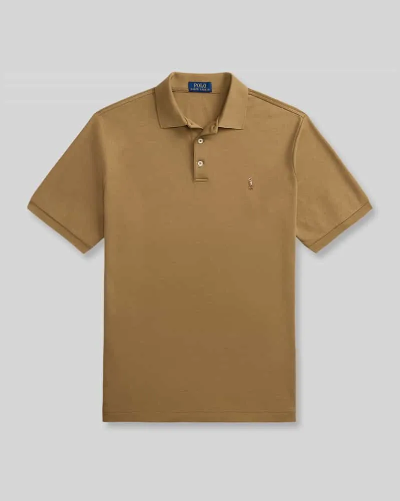 Ralph Lauren Regular Fit Poloshirt aus reiner Baumwolle Mittelbraun