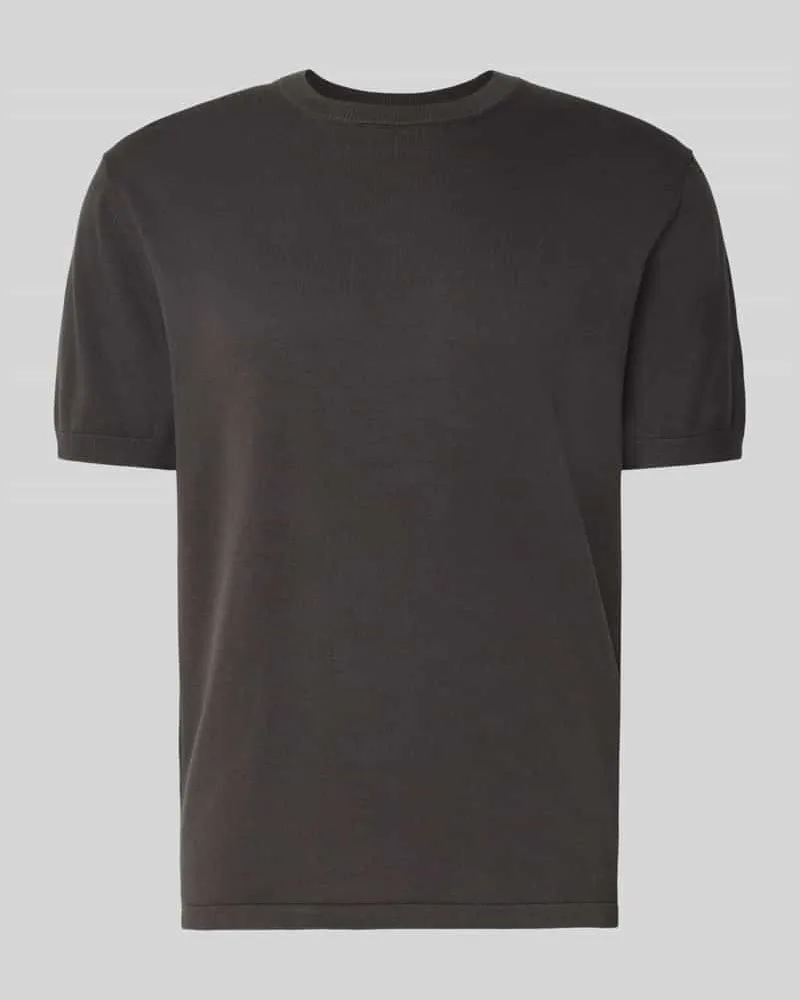 Christian Berg T-Shirt mit geripptem Rundhalsausschnitt 