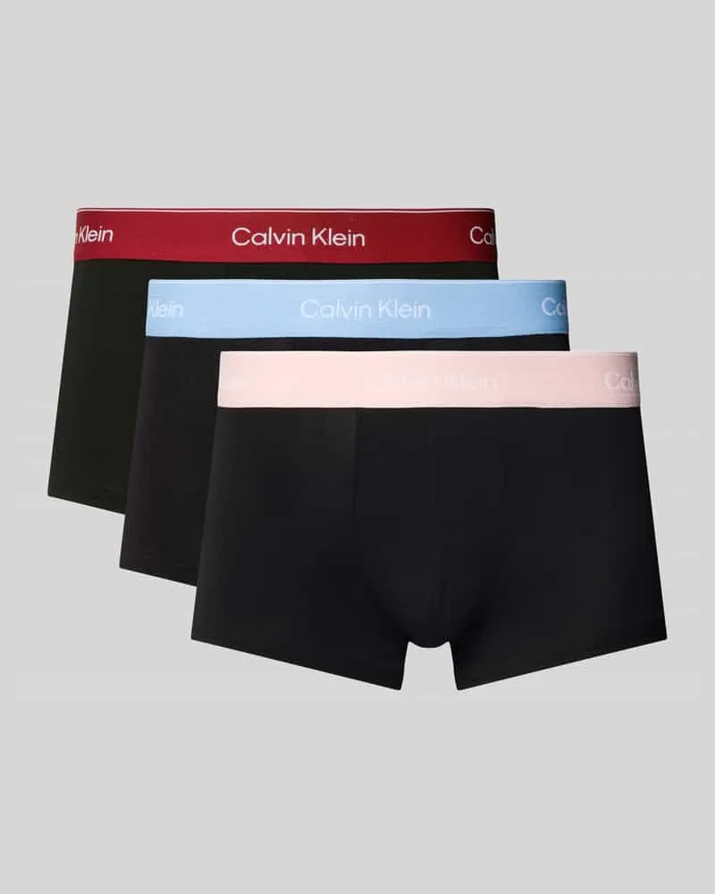 Calvin Klein Trunks mit Logo-Stitching Modell 'Low Rise' im 3er-Pack 