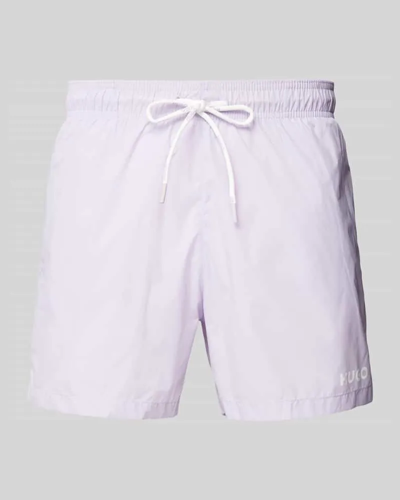 HUGO BOSS Relaxed Fit Badeshorts mit Label-Print Modell 'HAITI 