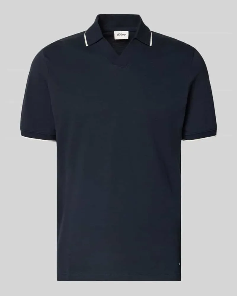 S.Oliver Regular Fit Poloshirt aus reiner Baumwolle Marine
