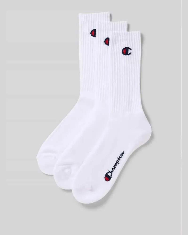 Champion Socken mit Label-Detail im 3er-Pack Modell 'Crew Socks Weiss