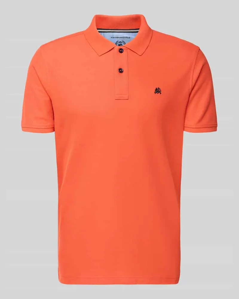 Lerros Poloshirt mit Logo-Stitching Modell 'PERFORMANCE Dunkelorange