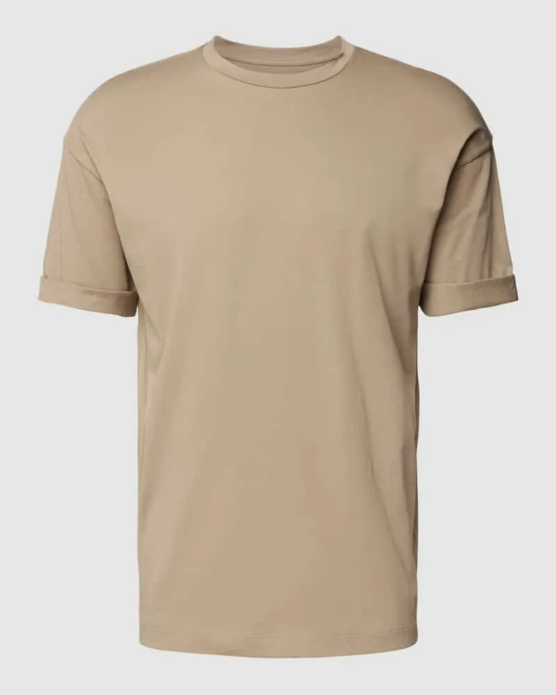 Drykorn T-Shirt mit geripptem Rundhalsausschnitt Modell 'THILO 