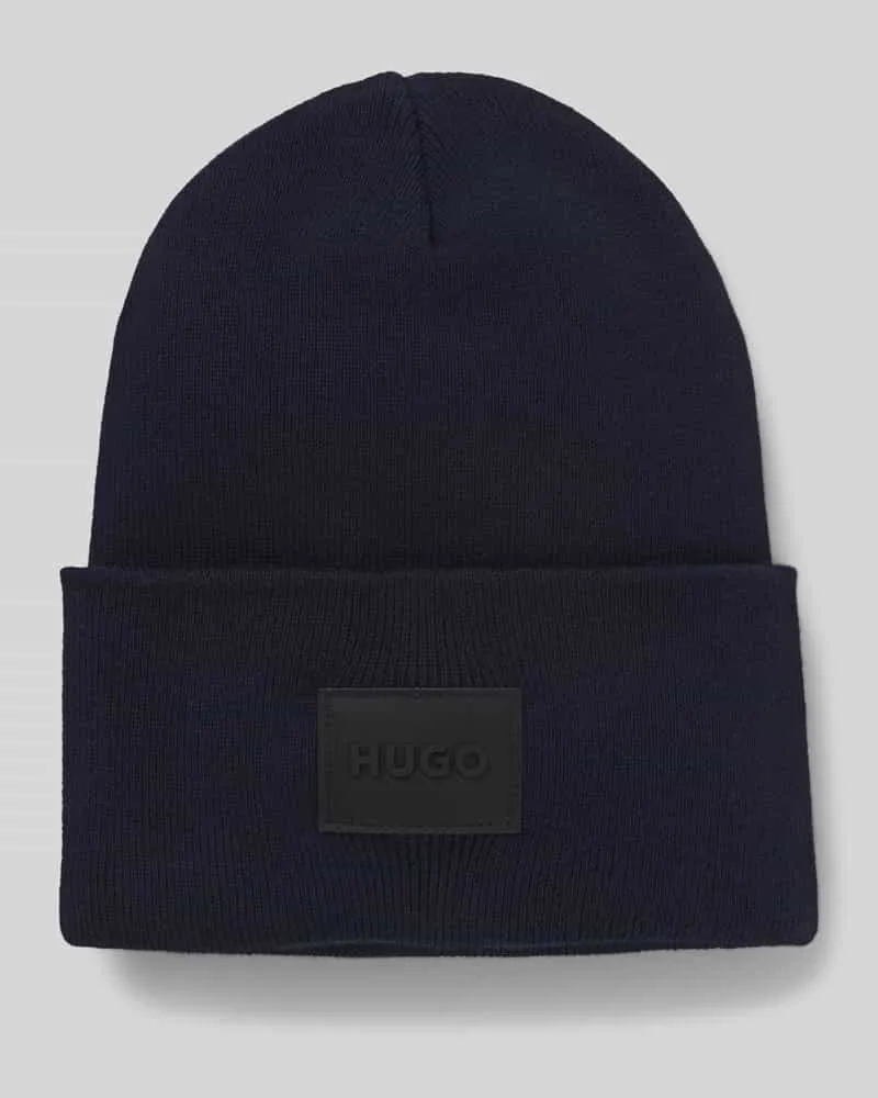HUGO BOSS Beanie aus reiner Baumwolle Modell 'XEVON_B Marine
