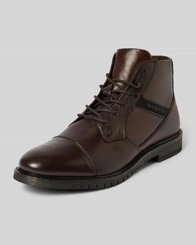 Bugatti Schnürboots aus echtem Leder Mittelbraun
