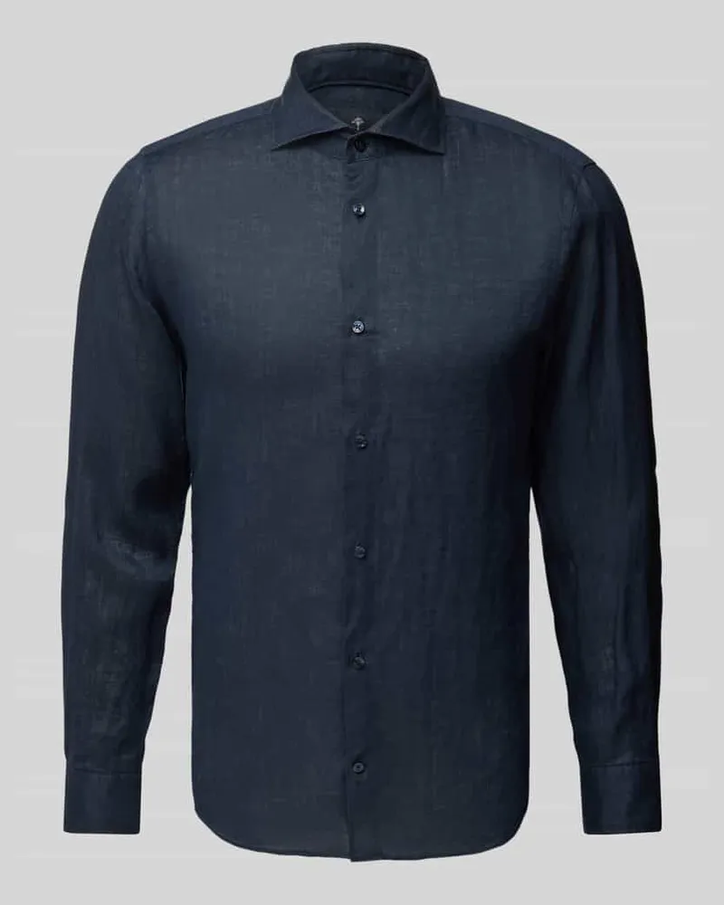 JOOP! Slim Fit Leinenhemd mit Haifischkragen 