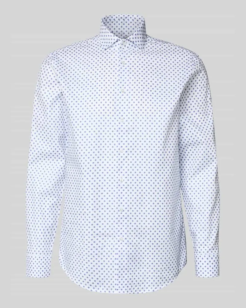 Seidensticker Slim Fit Business Hemd aus Baumwolle mit Kentkragen Weiss