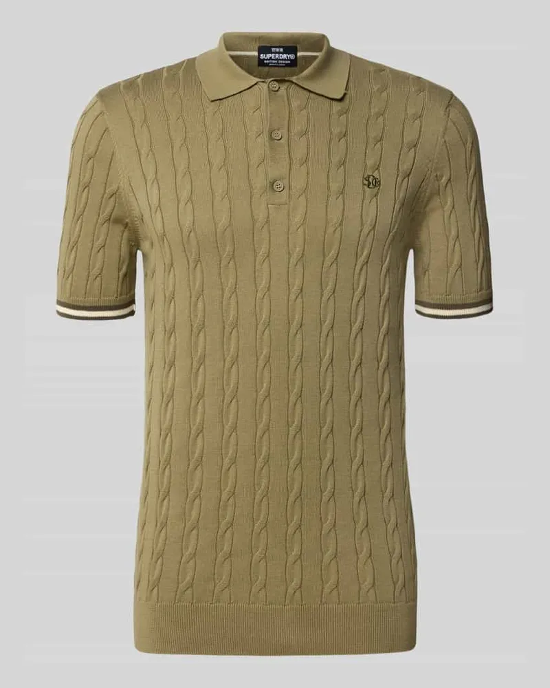 Superdry. Poloshirt mit Label-Stitching Oliv
