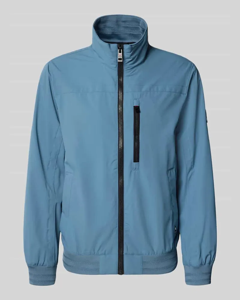 Tom Tailor Comfort Fit Blouson mit geripptem Rumpfabschluss Jeansblau