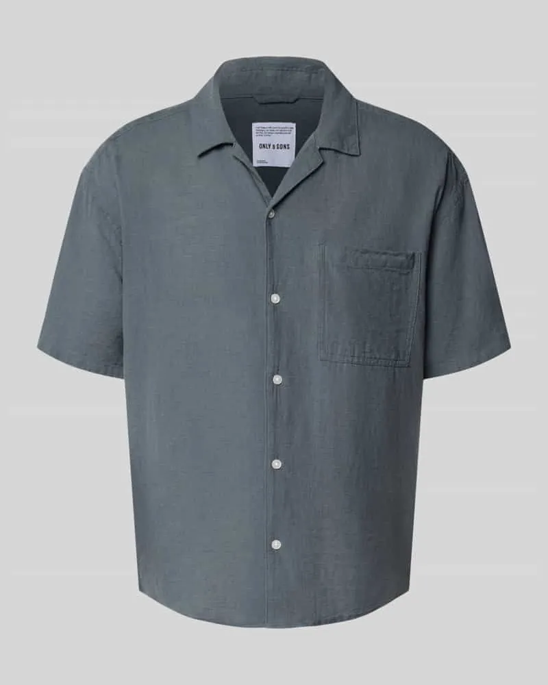Only & Sons Relaxed Fit Freizeithemd aus Baumwoll-Leinen-Mix Modell 'CAIDEN 