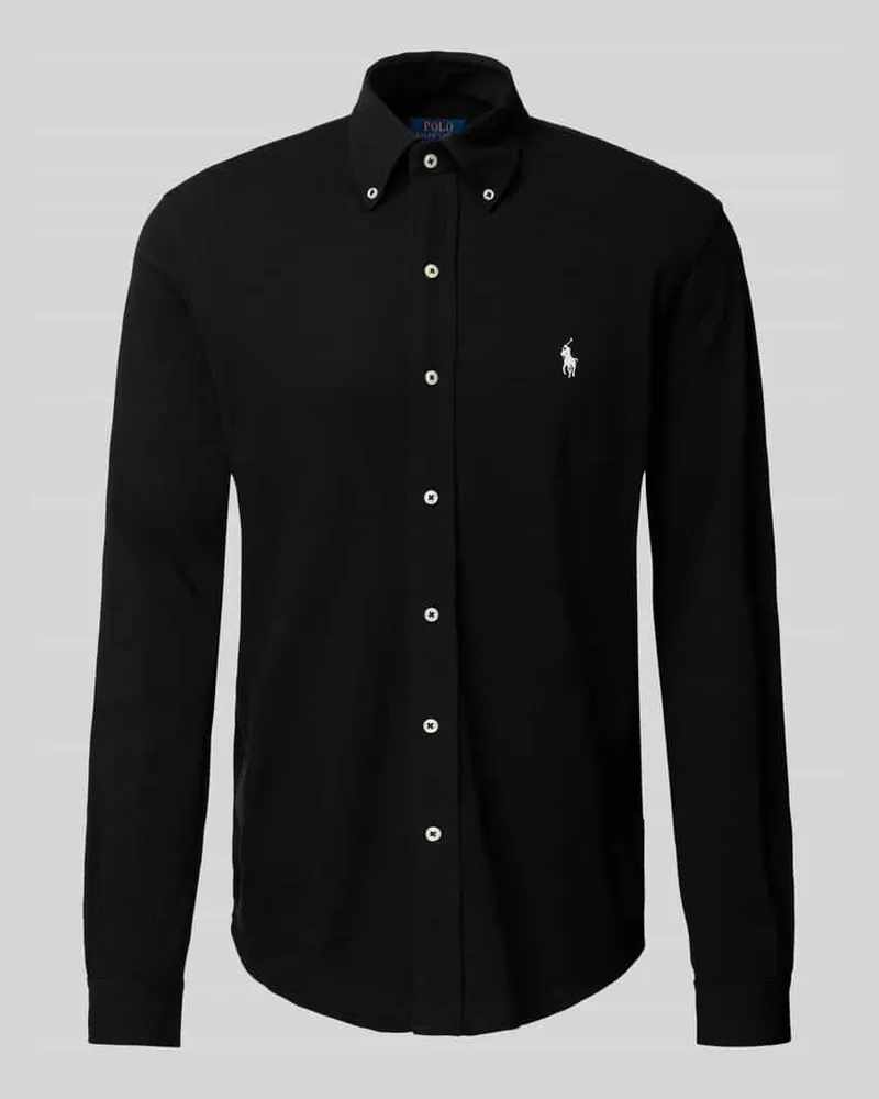Ralph Lauren Slim Fit Freizeithemd mit Button-Down-Kragen Black