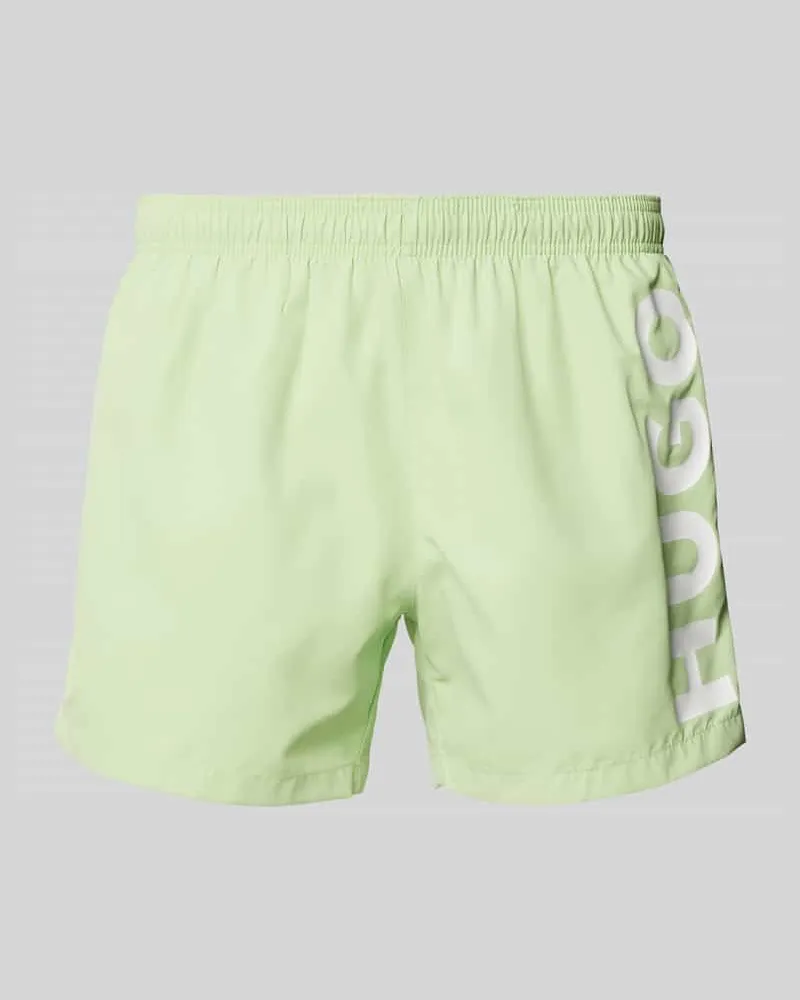HUGO BOSS Relaxed Fit Badeshorts mit Label-Print Modell 'ABAS 