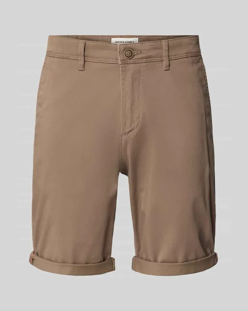 Jack & Jones Regular Fit Shorts mit Eingrifftaschen Modell 'BOWIE Taupe