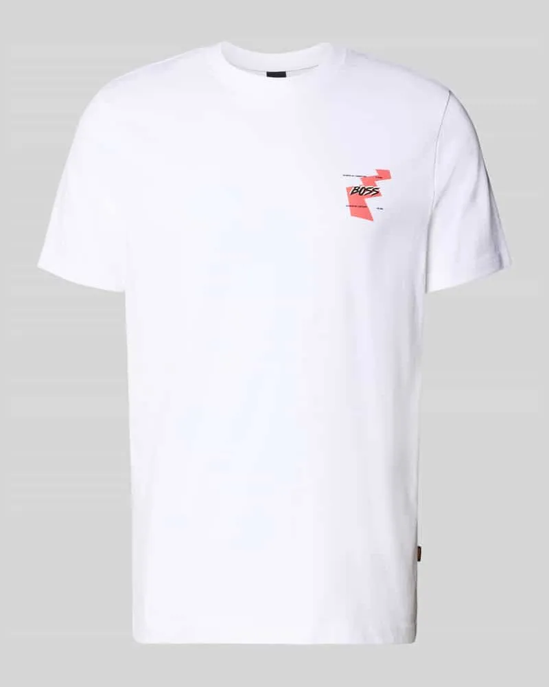 HUGO BOSS Relaxed Fit T-Shirt aus reiner Baumwolle Modell 'MOVEMENT Weiss
