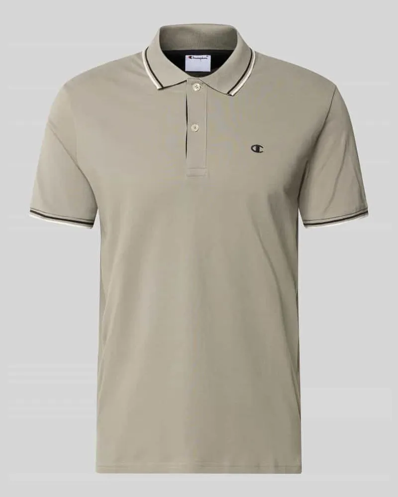 Champion Slim Fit Poloshirt mit Label-Stitching Hellgrau