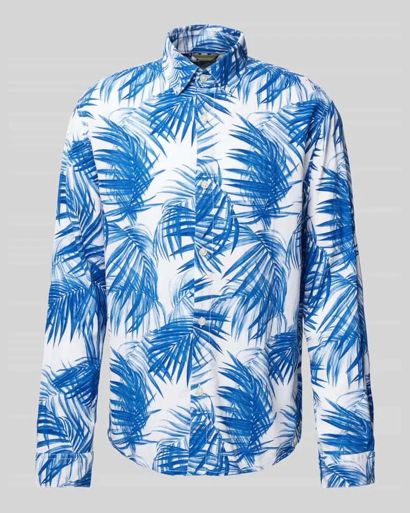 Tom Tailor Relaxed Fit Freizeithemd aus Viskose-Leinen-Mix Hellblau