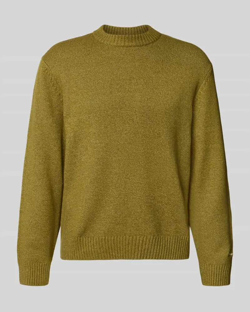 Jack & Jones Strickpullover mit Label-Stitching Modell 'NORREBRO Oliv