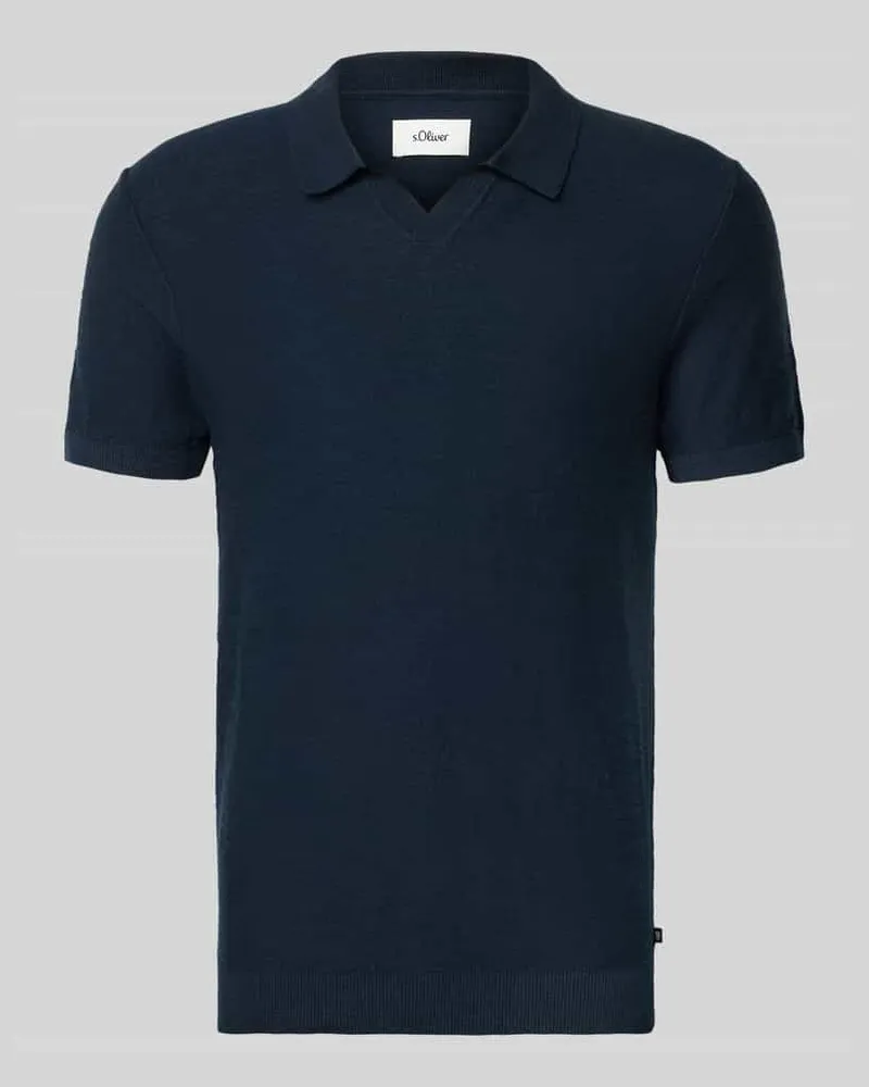 S.Oliver Regular Fit Poloshirt aus reiner Baumwolle Marine